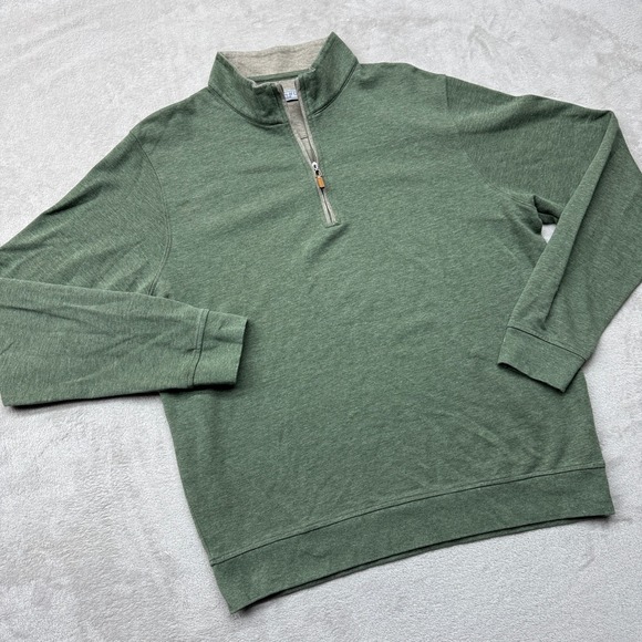 Collars & Co. Other - Collars & Co. Pullover Mens Large Green Heatered Cotton Quarter Zip Modal Blend